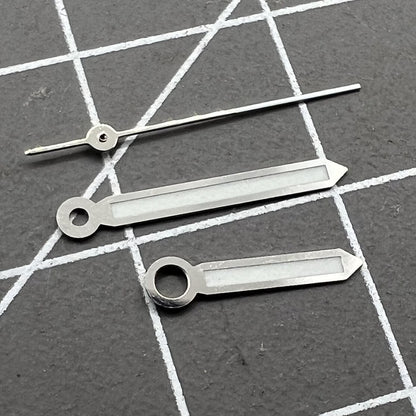 17mm silver trim green luminous watch hands set for Miyota 2035 2115 2105 2305 movements