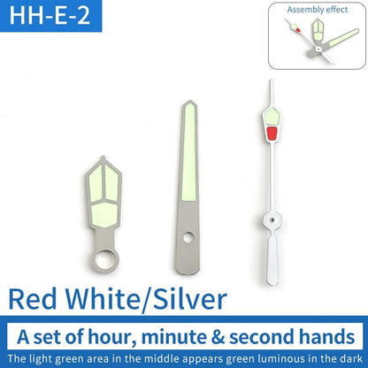 Green luminous watch hands set for NH15 NH36 movements, perfect for Seiko SKX007 SKX009 models.