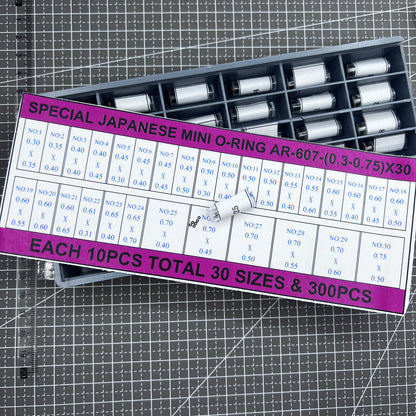300 Stück Mini Dichtungsring Set 30 Größen 0,3 0,75 mm Wasserdicht Uhrenkrone