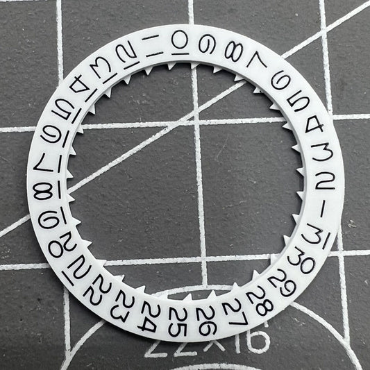 White date disk with vintage numeral font for Miyota 8215 watch movement, enhancing classic style.