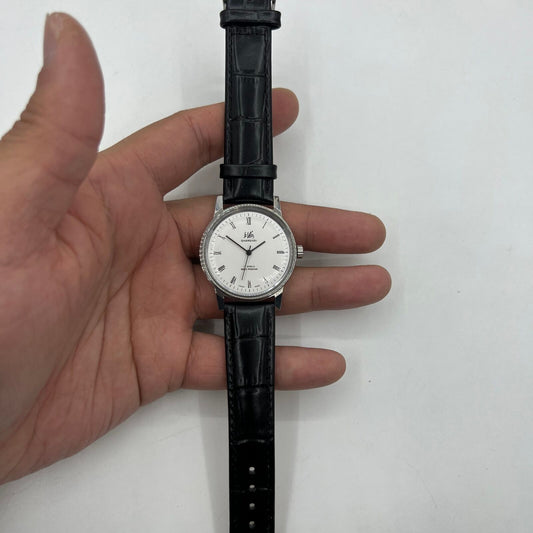 Vintage 36mm Shanghai Factory 8120 manual mechanical watch with shock-resistant 17 jewels, classic design.