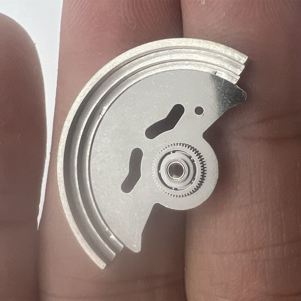 Silver rotor oscillating weight for NH35 NH36 7S26A watch movements, generic compatible part.
