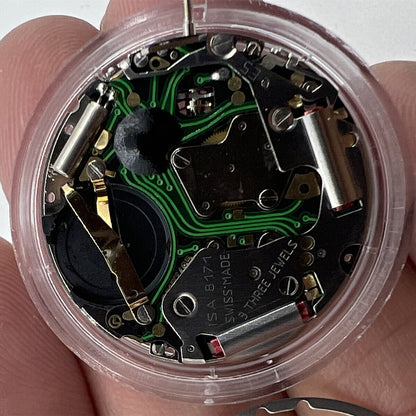 Watchmakers ISA 8171 silver quartz movement with date at 4 o'clock, multi-function repair part for watches by Watchmakers.