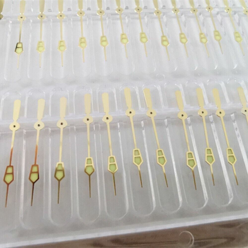 C3 green luminous watch hands set for SKX/SBBN NH35A/NH36A by P1-3-A, precise fit for repair and customization.