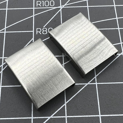 Silver 3-fold watch strap buckles extenders, 18 pieces in 9 sizes for versatile watch accessories.