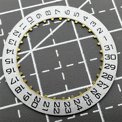 Silver date ring for men's watches compatible with ETA2824 and ETA2892 movements.
