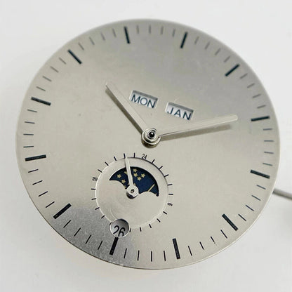 Modified China Made 2824 automatic mechanical watch movement with 24-hour moon phase complication.
