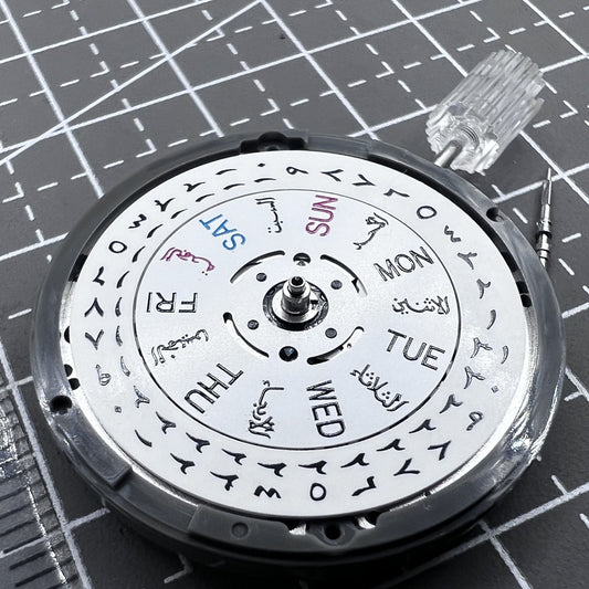 Japan Seiko NH36 Automatisches mechanisches Uhrwerk Arabisches Datum Zifferblatt Krone bei 3,8 