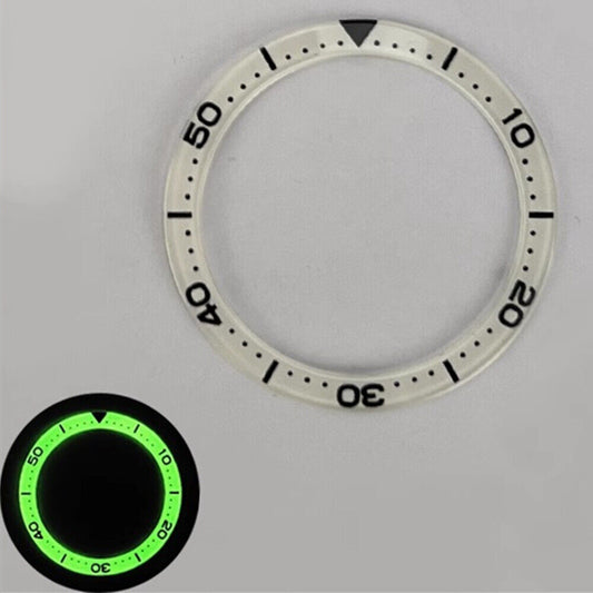 40.3/32.8mm watch bezel insert with white C3/BGW9 green luminous markers for diving watches