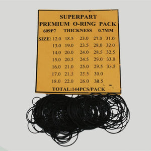 0.7mm Thickness 41 Sizes 144pcs Waterproof O Ring Kit Watch Back Gasket Washers