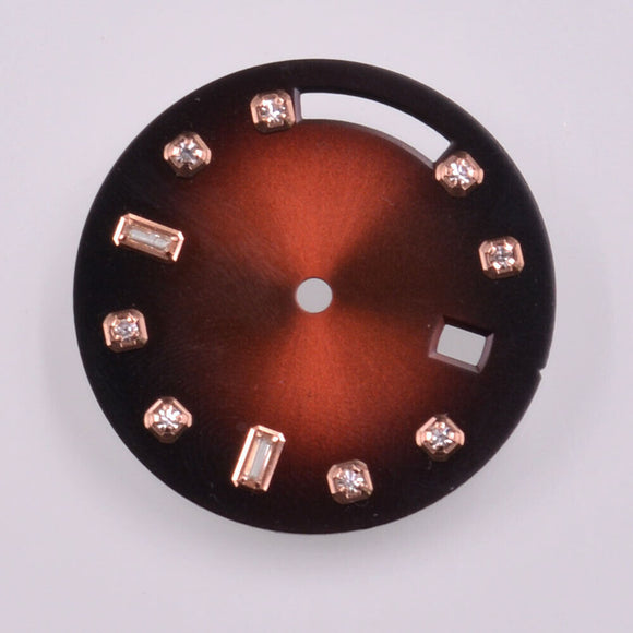 28.5mm No Scale Rose Gold Nail Red Watch Dial for Seagull ST1644 Movement