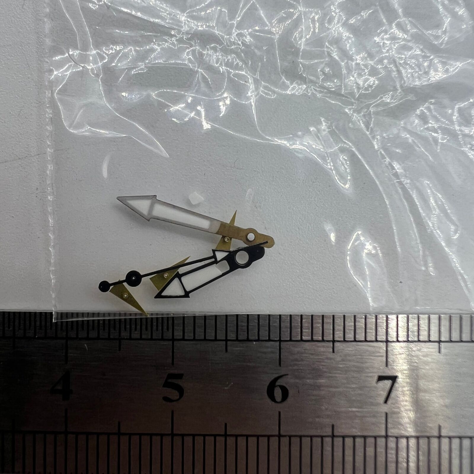 Yellow small second hand with black trim for Miyota OS10 OS20 OS60 OS80 watches, precise watch accessory detail