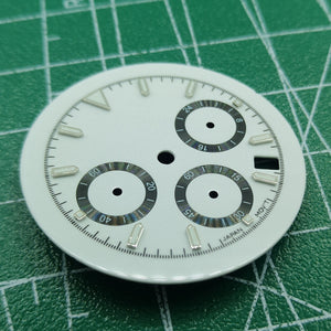 Wholesale Green Luminous Matted White Watch Dial for VK63 Quartz Movement