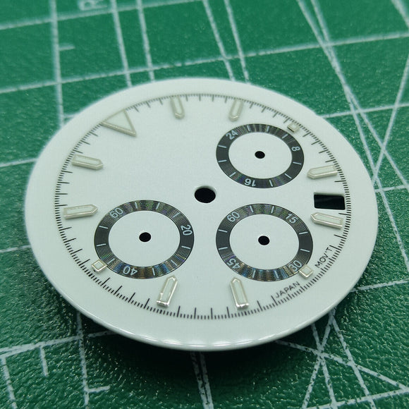 Wholesale Green Luminous Matted White Watch Dial for VK63 Quartz Movement