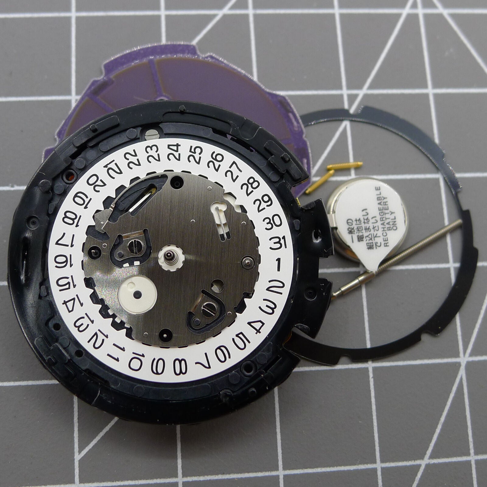 Japan Made Hattori Epson TMI VS75B solar-powered quartz watch movement, reliable precision timing