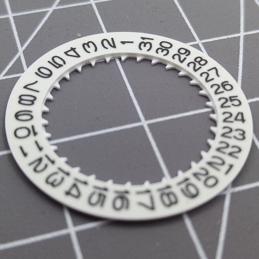 Luminous date disk wheel for NH35 movement with date display at 3 o'clock, precision fit.