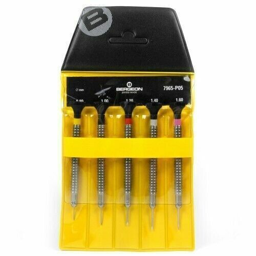 Bergeon 7965-P05 Special Profile Stainless Steel Screwdrivers Set of 5