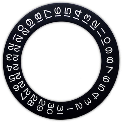Date wheel overlay for ETA2824 2836 movement, white font on black background, watch accessory.