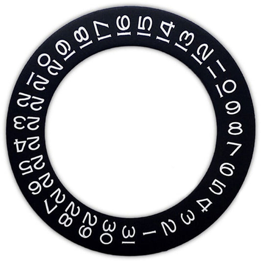 Date wheel overlay for ETA2824 2836 movement, white font on black background, watch accessory.