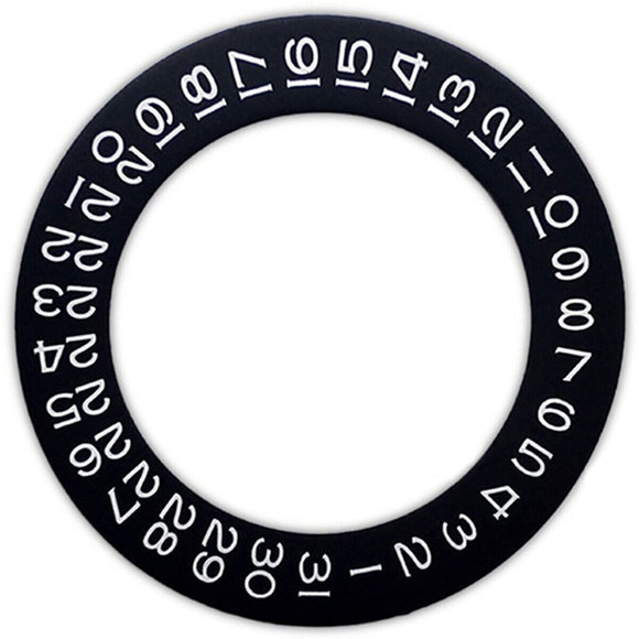 Black Background White Font Date Wheel Overlay for ETA2824 2836 Movement