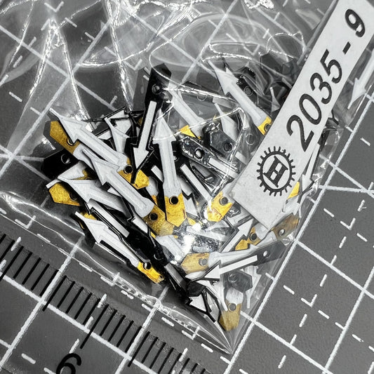 Lot de 100 aiguilles de montre en forme de flèche, 9,5 mm, finition noire, pour Miyota 2035 2115 PC21 