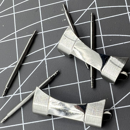 22X12mm Stainless Steel Curved End Links Spring Bars Bracelet Watch Band Strap#2
