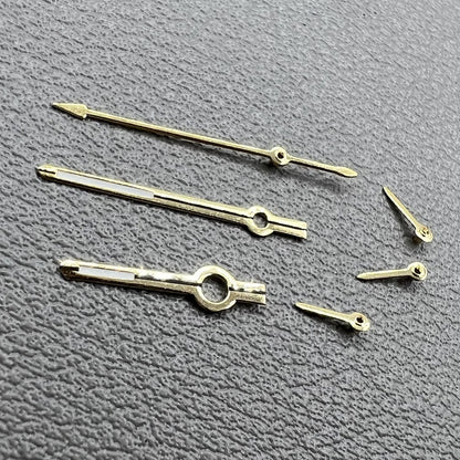 Vintage Uhrenzeiger 13.5mm gr�n leuchtend mit goldrand, 6 Zeiger f�r VK63 Uhrwerk von Uhrenmarke.