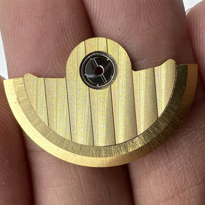 Golden Line Wave carved rotor oscillating weight for Miyota NH35 NH36 watch movement, enhancing winding efficiency.