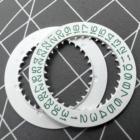 White Background Green Character Disk Date Wheel for NH35 NH36 Date@3 Movement