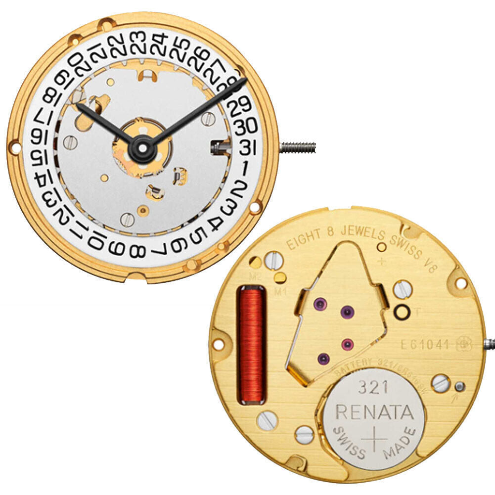 ETA E61.041 Watch Quartz Movement  2 Hands Date 3