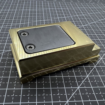 Brass-handled stainless steel Woodcutter pegwood tool for precise watch cleaning and detailing.