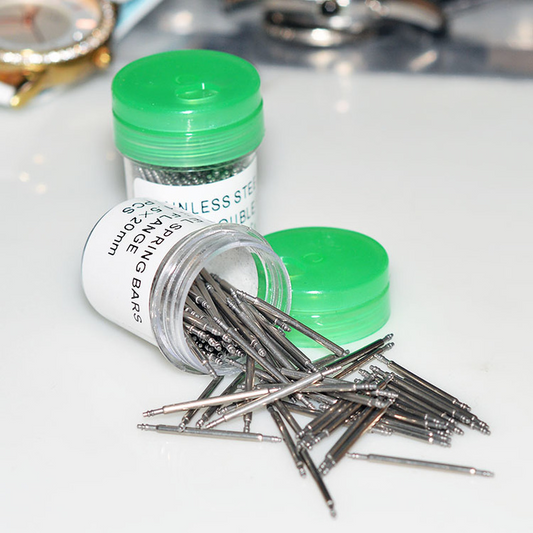 Lot de 100 goupilles à ressort en acier inoxydable pour bracelet de montre de 8 à 25 mm