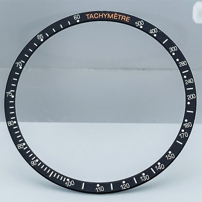 Großhandel Uhr Lünette Aluminium Legierung Schwarz Ring + Weiß Schrift für Omega Speedmaster 