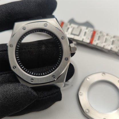 42MM 316L Edelstahl Uhrengehäuse Armband Lünette für NH35/NH36/4R35 Uhrwerk 