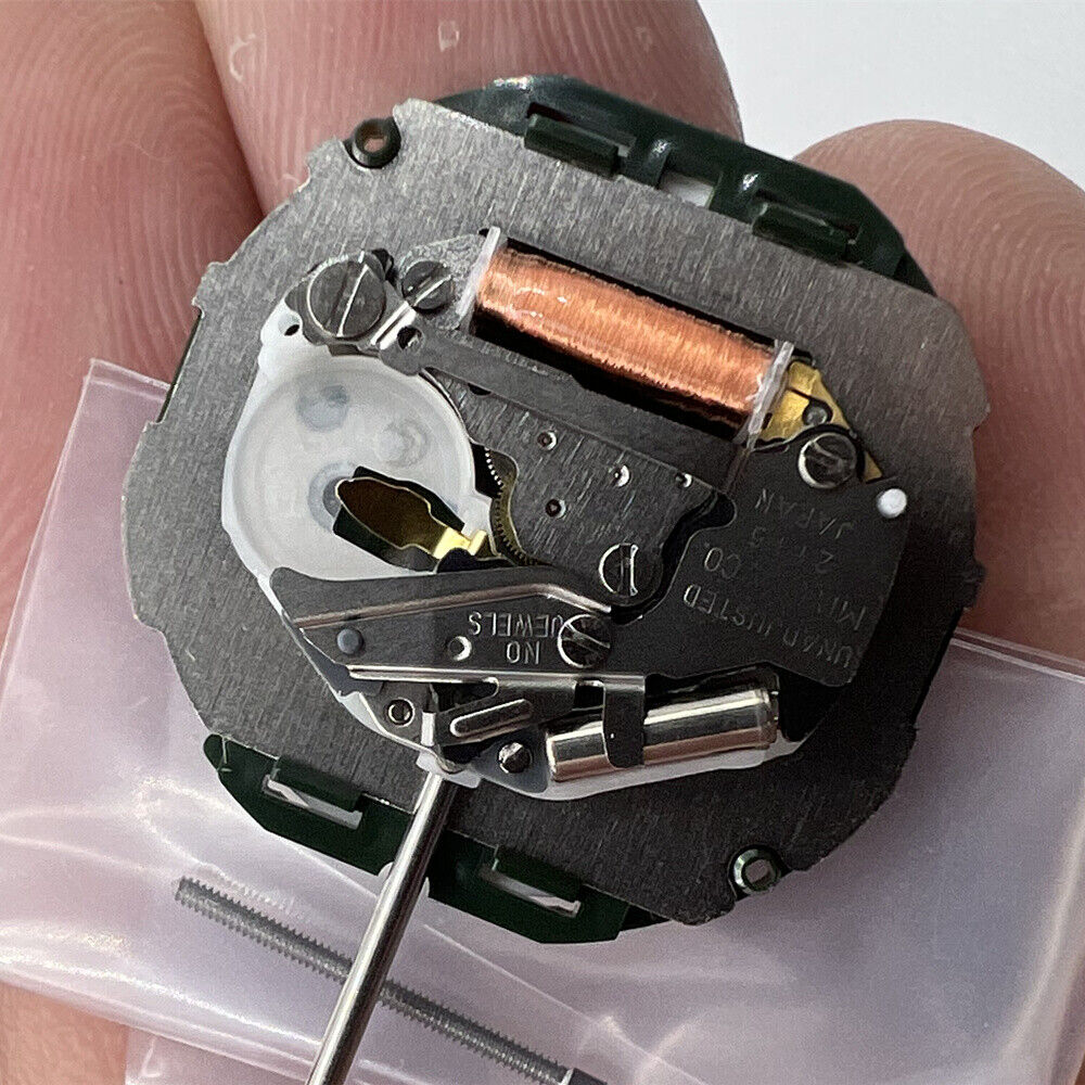 Miyota 2115 Japan Quartz Movement with date display at 6 o'clock, precision watch accessory.