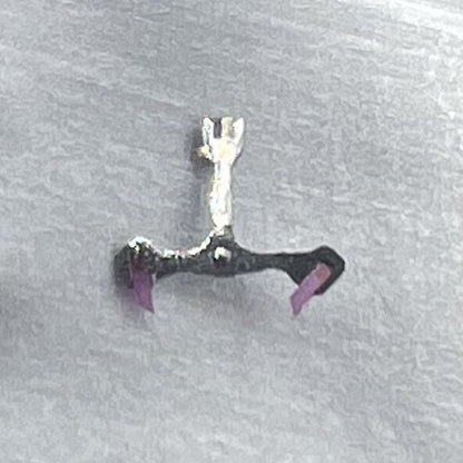 Silver metal 80-hour pallet fork for C07.611 watch movement, precision Swiss Made part #6749A.