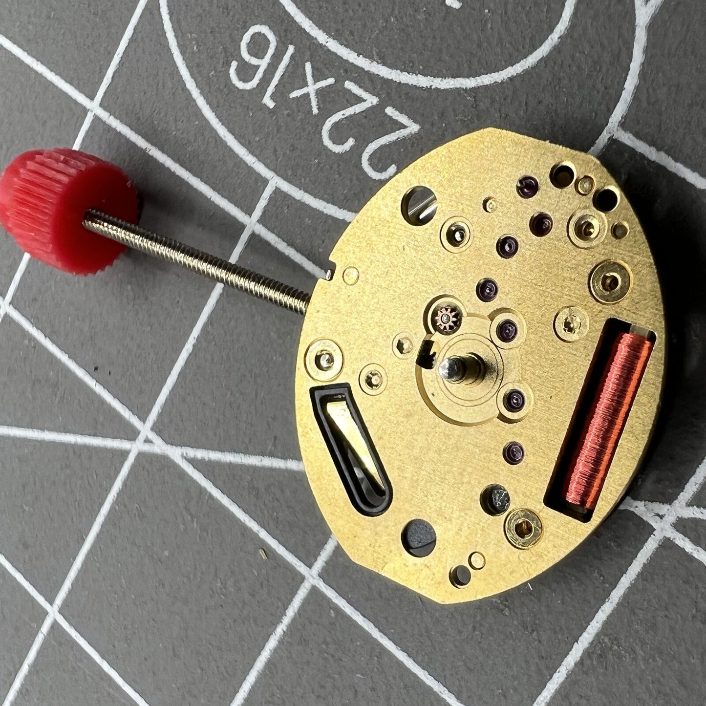 ETA 980.163 quartz watch movement with 2 hands, precision timekeeping for watch repairs and customization.