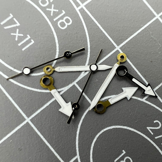 NO.1244 black watch hands set for Miyota 2035 movement, precise fit and sleek design.
