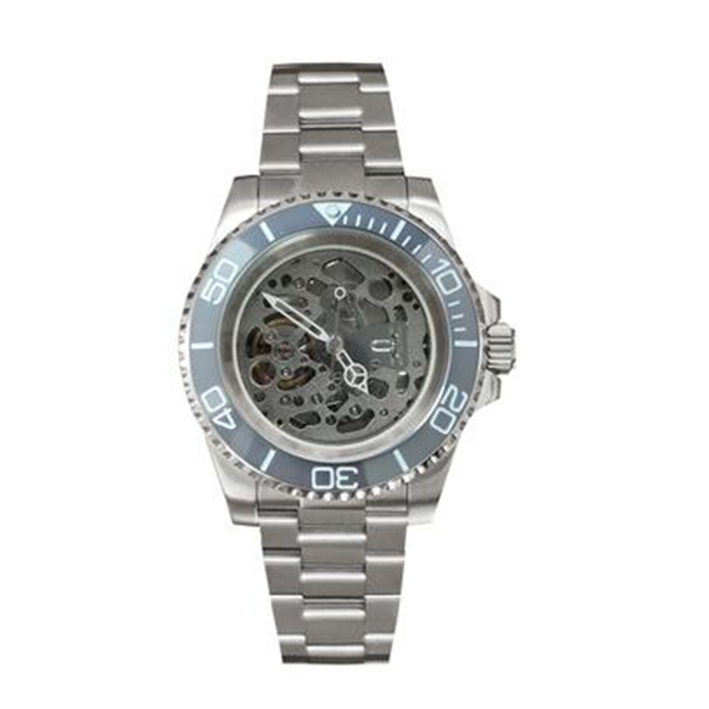 NH70 40mm Stainless Steel Watch Case Sapphire Glass Hollow Dial Luminous Hands