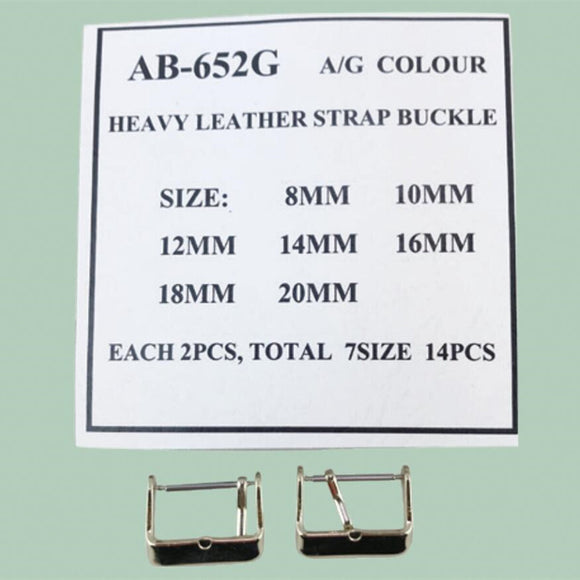 14pcs 7 Sizes 8-20mm Silver Heavy Leather Watch Strap Watch Buckles