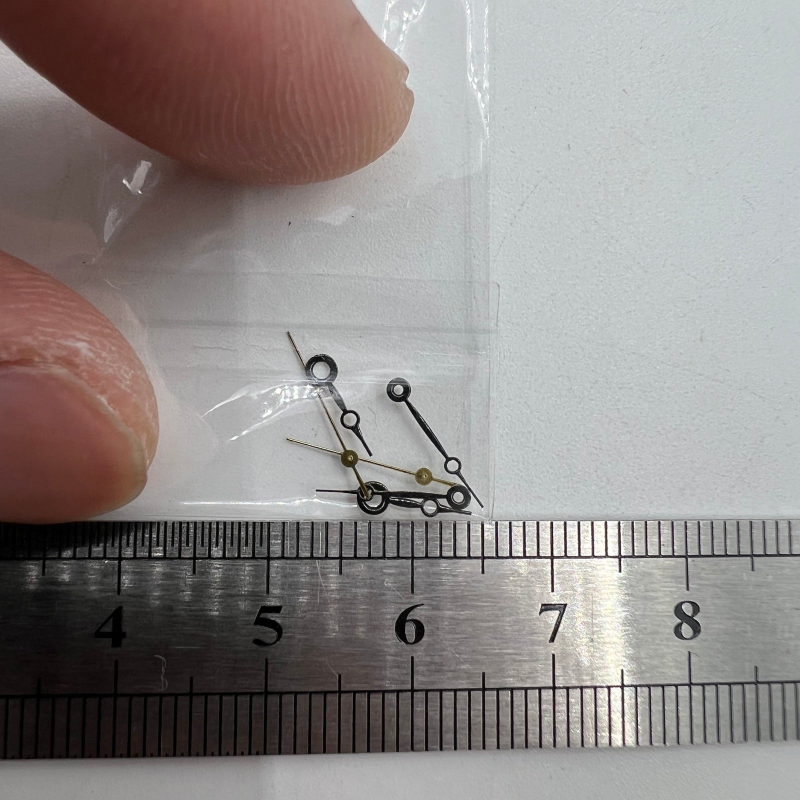 Black NO.1300 watch hands set for Miyota 2035 movement, sizes 13mm, 11mm, and 8mm, precise fit accessory.