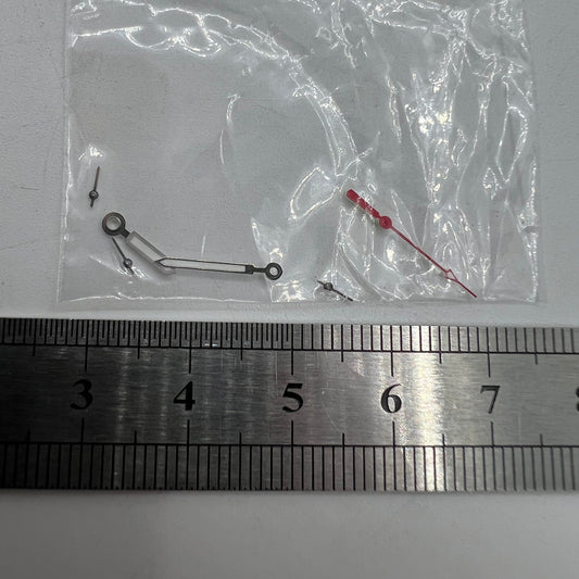 Aiguilles de montre rouges de 12 mm avec garniture argentée pour Miyota OS10 OS20 OS60 OS80