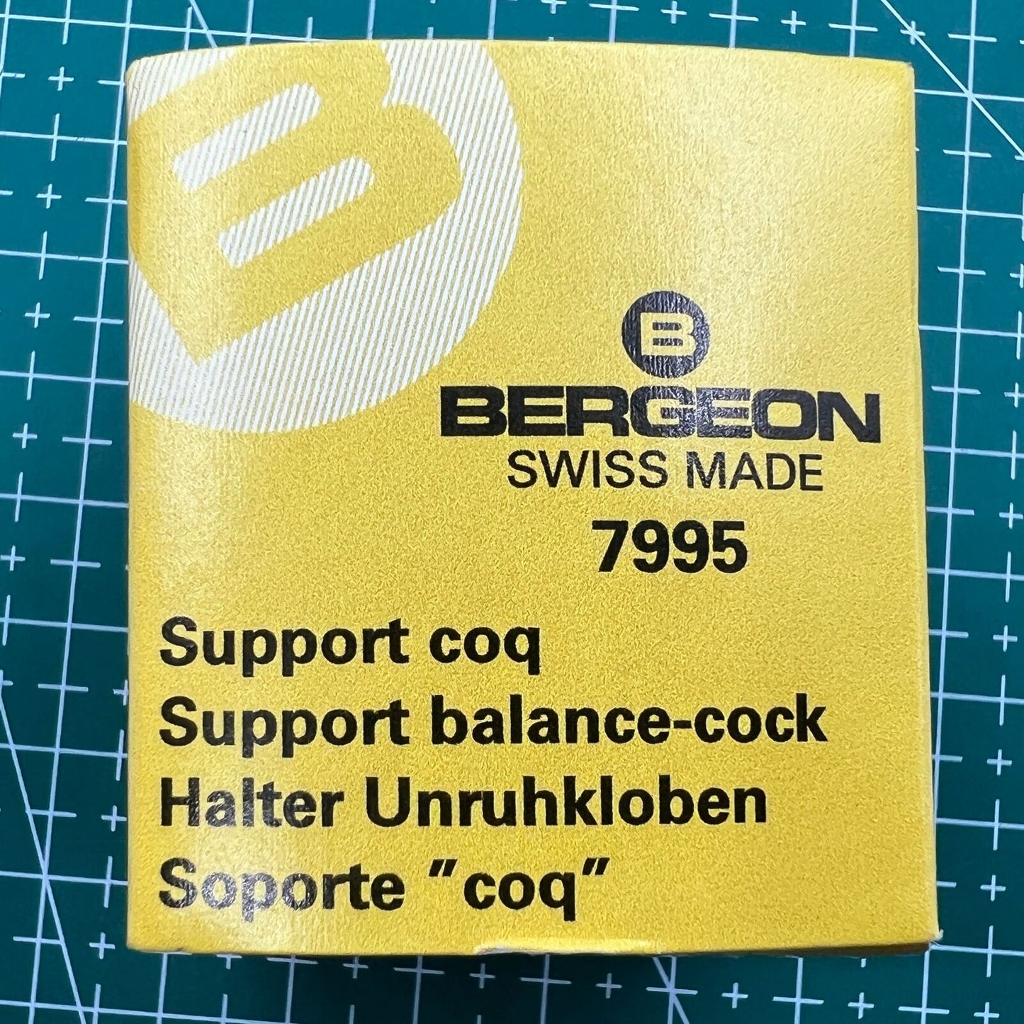 Swiss Bergeon 7995 balance cock holding tool, precision watch repair accessory for durability and accuracy.