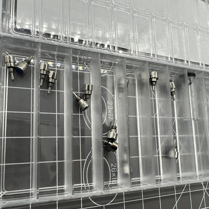 Set of 14 stainless steel watch pushers in 7 sizes, classic silver design for precise watch repair tasks