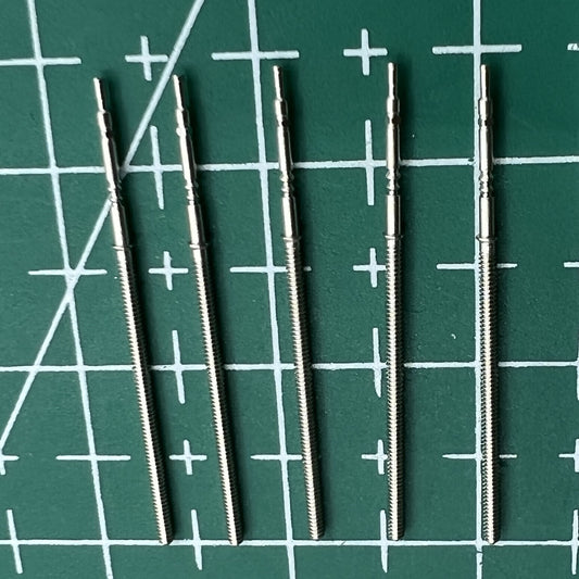Wholesale lot of replacement watch winding stems compatible with PE90 movement, durable watch repair parts.