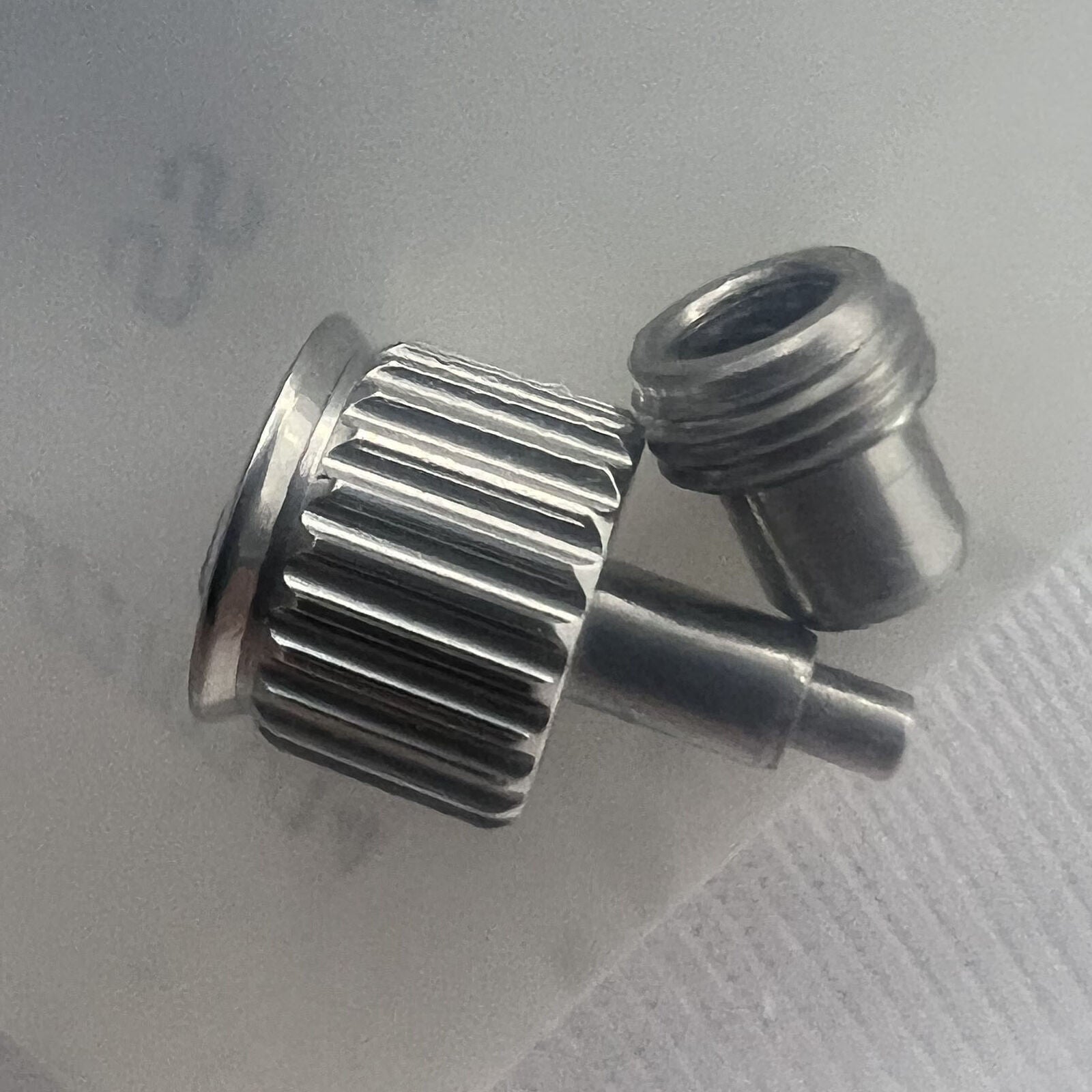 Silver 6x4.5mm watch crown replacement for Conquest L3.641.4 by Generic, precise fit accessory.