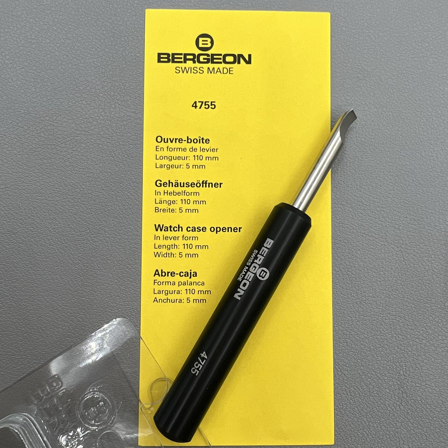 Bergeon 4755 Pry Type Watch Case Opener Swiss Tool