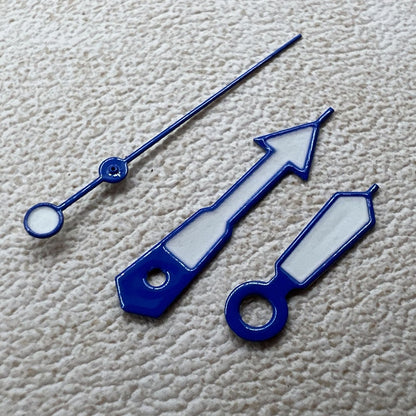 Aiguilles luminescentes vertes peintes en blanc et garniture bleue de 12,5 mm pour NH35, NH36, 7S26 et 7S36 