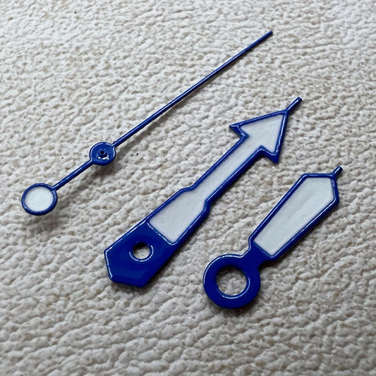 Aiguilles luminescentes vertes peintes en blanc et garniture bleue de 12,5 mm pour NH35, NH36, 7S26 et 7S36 