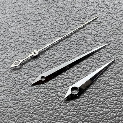 Set of 15mm silver rhombus watch hands, tailored for NH35/36, NH38, NH72, and NH70 movements.